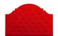 Red velvet bed headboard isolated on white