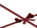 Red velvet bow and ribbon Royalty Free Stock Photo