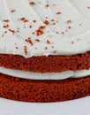 Red velvet cake with cocoa and cream