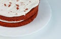 Red velvet cake with cocoa and cream