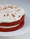 Red velvet cake with cocoa and cream