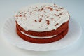 Red velvet cake with cocoa and cream