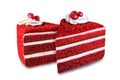 Red velvet cake with cream cheese filling Royalty Free Stock Photo