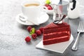 Red velvet cake slice Royalty Free Stock Photo