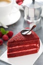 Red velvet cake slice Royalty Free Stock Photo