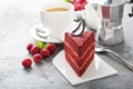 Red velvet cake slice Royalty Free Stock Photo