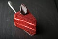 Red velvet cake slice Royalty Free Stock Photo