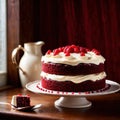 Red Velvet Cake , traditional popular sweet dessert cake