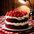 Red Velvet Cake , traditional popular sweet dessert cake