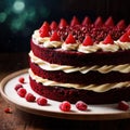 Red Velvet Cake , traditional popular sweet dessert cake