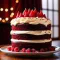 Red Velvet Cake , traditional popular sweet dessert cake