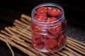 Red velvet cookies with chopped almond Royalty Free Stock Photo