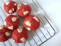Red Velvet cookies fun Royalty Free Stock Photo