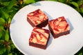 Red velvet cream cheese brownies Royalty Free Stock Photo