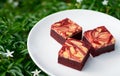 Red velvet cream cheese brownies Royalty Free Stock Photo