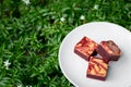 Red velvet cream cheese brownies Royalty Free Stock Photo