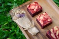 Red velvet cream cheese brownies Royalty Free Stock Photo