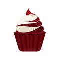 Red Velvet Cupcake in white background Royalty Free Stock Photo