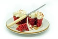 Red Velvet Cupcakes Cut with a Knife Royalty Free Stock Photo