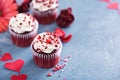 Red velvet cupcakes for Valentines Day Royalty Free Stock Photo