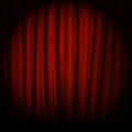 Red velvet curtain with stage. Spotlight on stage curtain. Vector illustration. Royalty Free Stock Photo