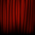 Red velvet curtain with stage. Spotlight on stage curtain. Vector illustration. Royalty Free Stock Photo