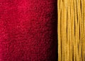 Red velvet curtain with tassel Royalty Free Stock Photo