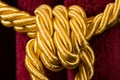 Red velvet curtain with tassel Royalty Free Stock Photo