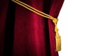 Red velvet curtain with tassel Royalty Free Stock Photo