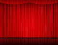 Red velvet curtain in theater or cinema