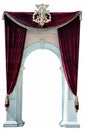 Red Velvet Curtains and Arch cutout Royalty Free Stock Photo
