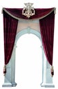 Red Velvet Curtains and Arch cutout