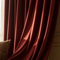 Red Velvet Curtains Draped in Soft Light Royalty Free Stock Photo