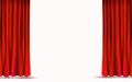 Red velvet curtains isolated on white background. Show stage concept. Royalty Free Stock Photo