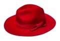 Red velvet hat isolated Royalty Free Stock Photo