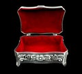 Red velvet inner side of jewelry box Royalty Free Stock Photo