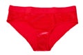 Red velvet shimmering women panties isolated