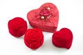 Red Velvet Silk rose Box for Engagement Royalty Free Stock Photo