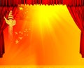 Red velvet theater courtains Royalty Free Stock Photo