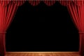Red velvet theater curtains Royalty Free Stock Photo