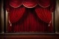 Red velvet theater curtains with elegance Royalty Free Stock Photo