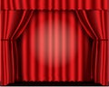 Red velvet theater curtains Royalty Free Stock Photo