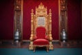 red velvet throne in a candlelit chamber