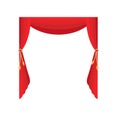 Red velvet vector flat curtain