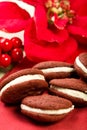 Red Velvet Whoopie Pies Royalty Free Stock Photo