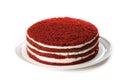 Red velvete cake on isolated white background Royalty Free Stock Photo