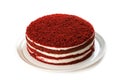 Red velvete cake on isolated white background Royalty Free Stock Photo