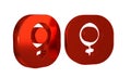 Red Venus symbol icon isolated on transparent background. Astrology, numerology, horoscope, astronomy.