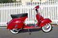 Red Vespa motor scooter Royalty Free Stock Photo