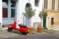 Red Vespa in Rome